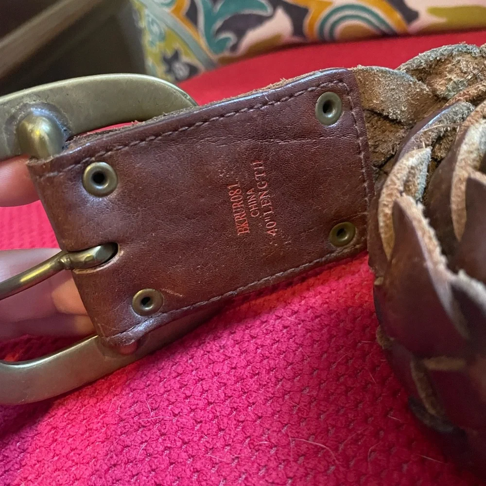 Lucky brand braided brown genuine leather belt 40” - Picture 5 of 5